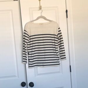 Sezane Mariniere Noam shirt, Navy and Ecru Striped Blouse